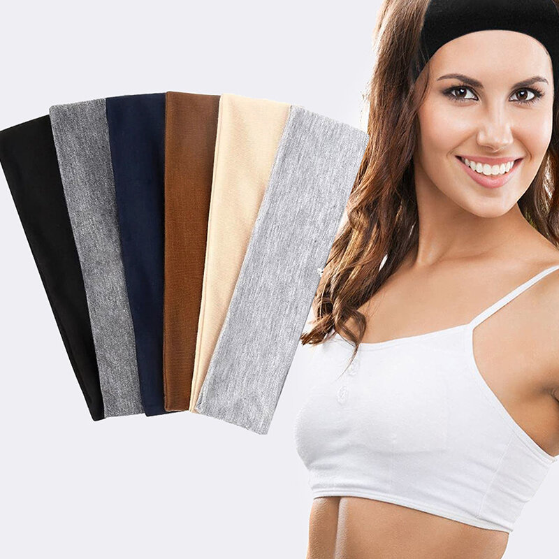 Bandagem elástica monocromática para esportes, Bandagem de suor absorvente, Yoga Hair Bands, Wash Face, Nova Sweatband para ciclismo