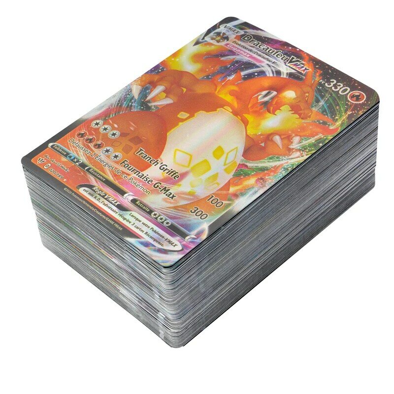 60-100 PCS French Version Pokemon Cards VMAX GX MEGA TAG TEAM EX Game Battle Card