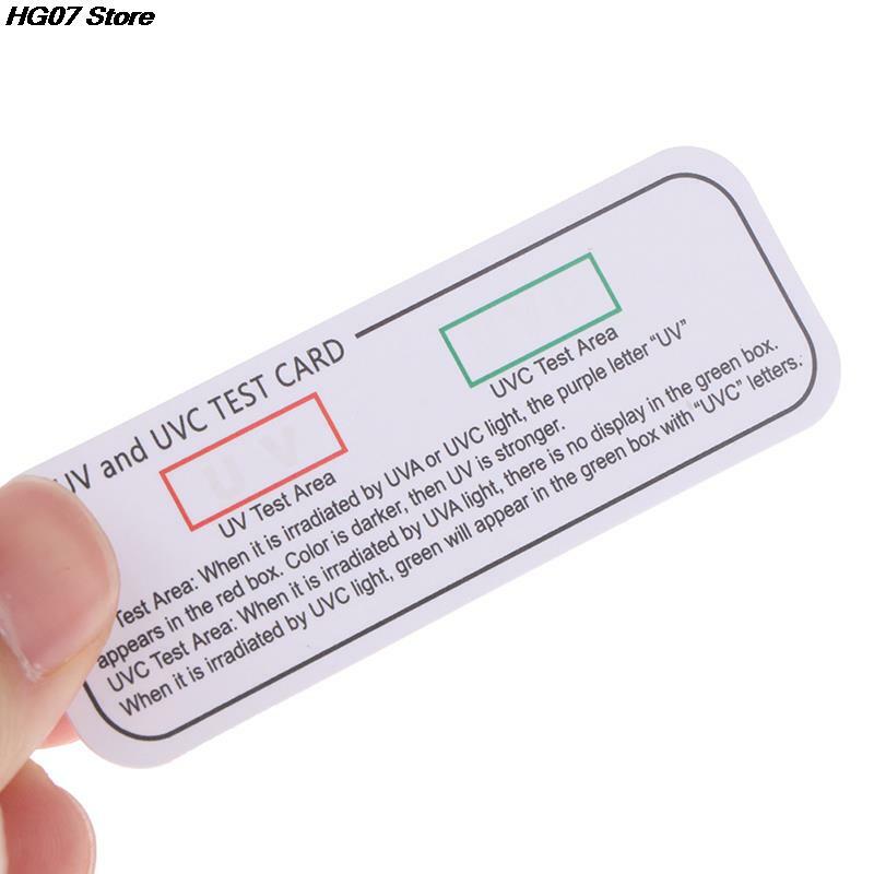 10 sztuk kart testowych do sterylizacji w ultrafiolecie z białego światła UVA UVC karty z wskaźnikiem długości fali światła UV akcesoria testowe