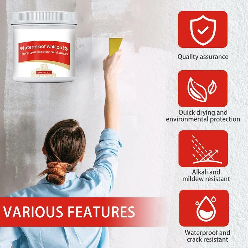 Wall Hole Filler High Density Cream Wall Spackle Filler Long Lasting Wall Hole Repair Cream Multifunctional Waterproof Household