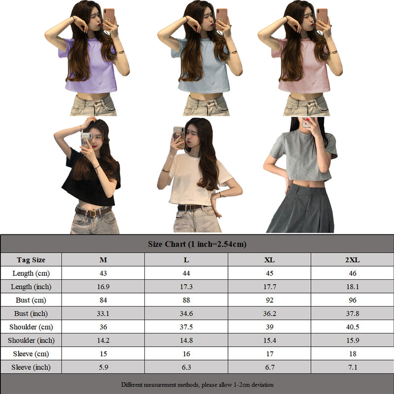 Koszulka Top dopasowany jednolity kolor Streetwear letnie kobiety w stylu Vintage podstawowe oddychające przycięte koreańskie modne