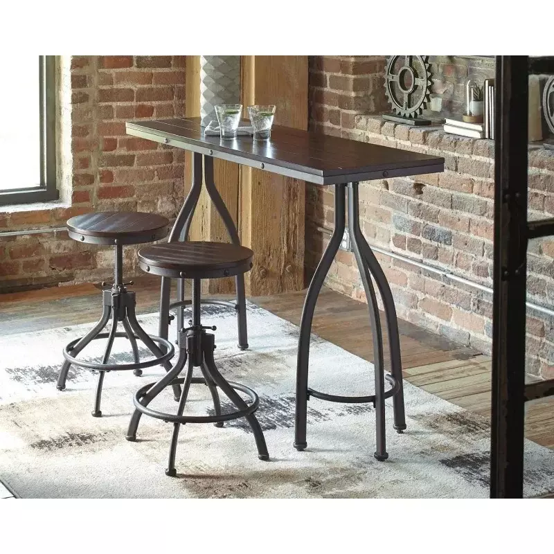 Odium Urban Counter Height Dining Table Set with 2 Bar Stools,  home bar furniture Gray