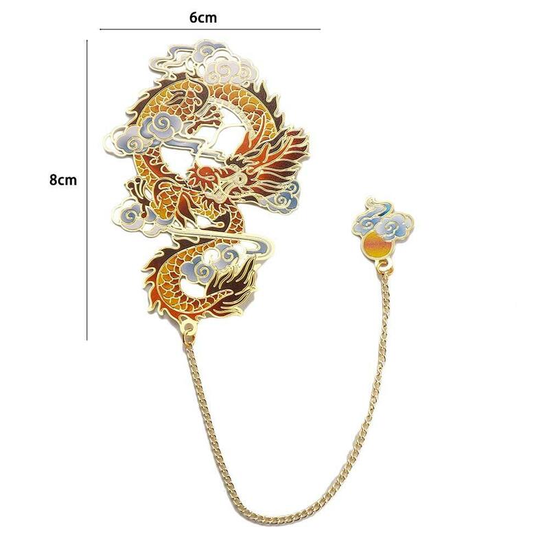 Creative Luxury Retro Metal Bookmark Chinese Style Animal Shape Book Clip Stationery Gift Teacher Student School Office Supplies