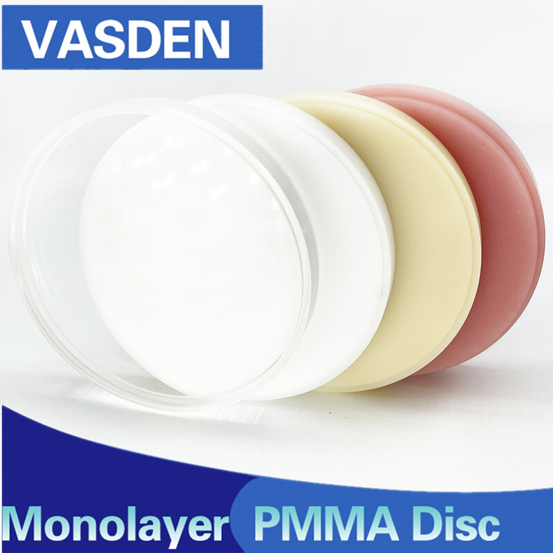 Disco de fresado de corona temporal en blanco PMMA, Material Dental translúcido, 98x14, 98x25mm, A2