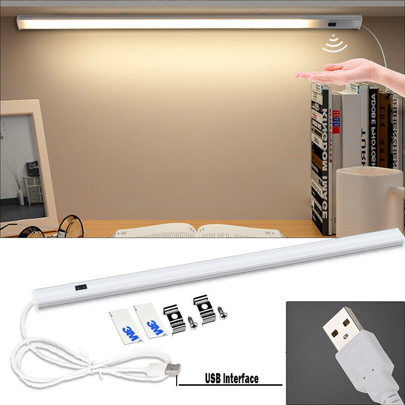 USB Hand Sweep Switch Indução LED Light, tira dura, armário armário armário de vinho, linha de instalação clara, doméstico