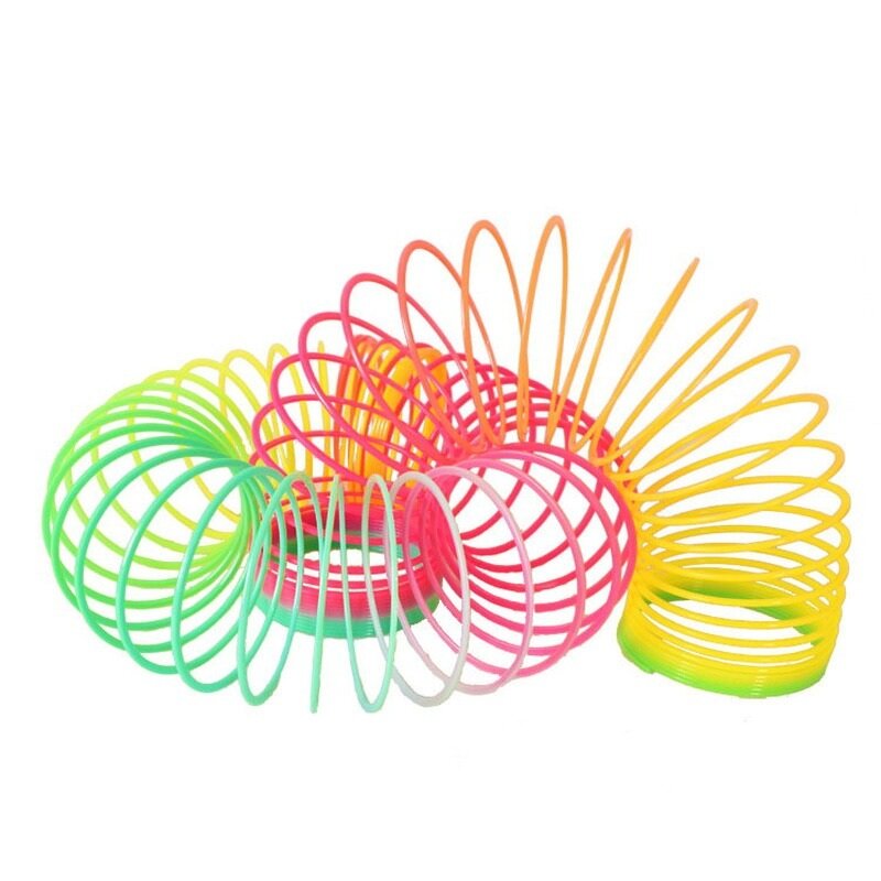 لون قوس قزح دائرة مضحك ألعاب سحرية التنمية المبكرة التعليمية للطي البلاستيك الربيع لفائف الأطفال اللعب السحرية الإبداعية