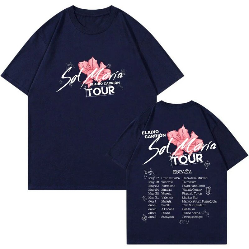 Eladio Carrion Sol Maria Tour T-shirt Unisex Crewneck Short Sleeve Tee Women Men Streetwear 2024 World Tour Hip Hop Clothes