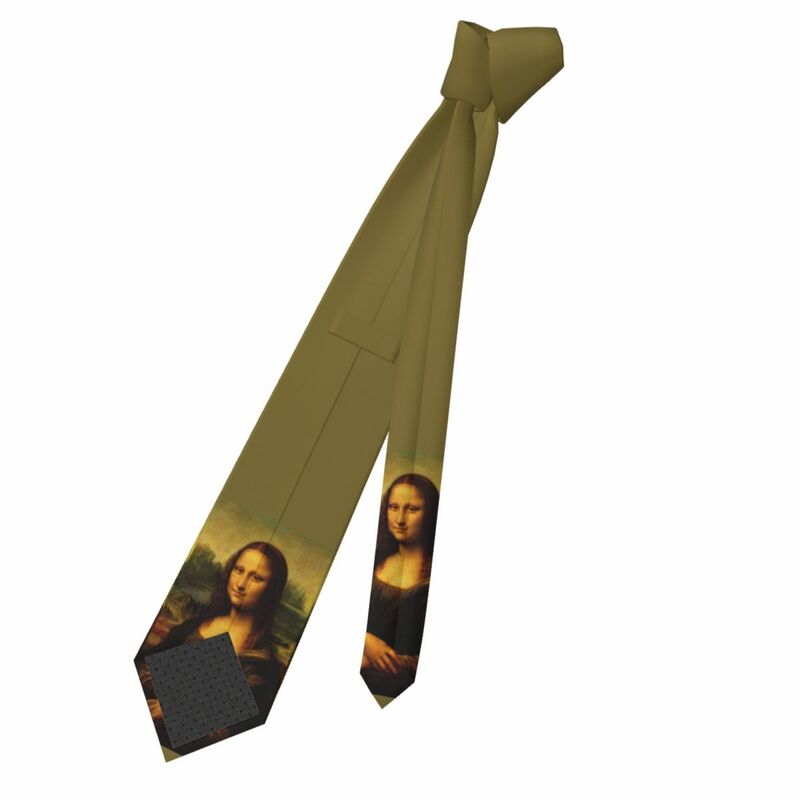 Mona Lisa Tie Oil Painting Fashion Cosplay Party Neck Ties Novelty Casual Neck Tie For Men Design Collar Tie Necktie Gift Idea