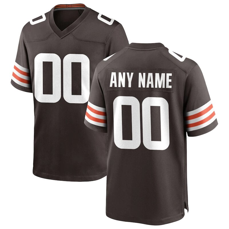 Großhandel genäht Cleveland American Football Trikot Name Nr. 95 Myles Garrett 24 Nick Chubb Sport hemden