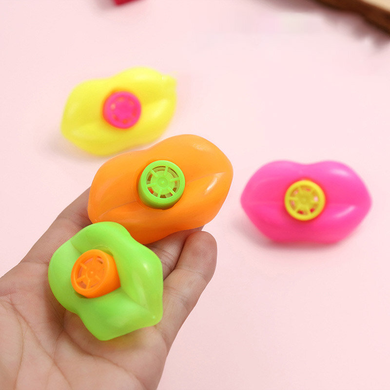 Silbato de plástico con forma de boca para niños, juguete divertido de 5/10 piezas, para fiesta de cumpleaños