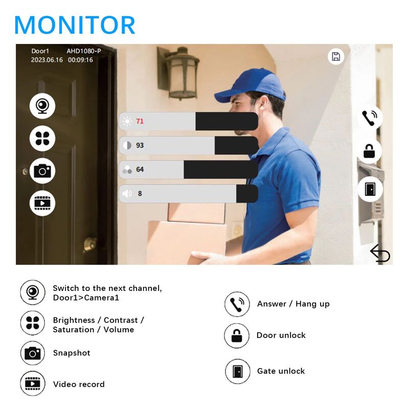 Tuya Smart Video Intercom für Privathaus Wohnung Tür sprechanlage wasserdichte Metall Türklingel RFID-Karte 1080p 10-Zoll-Touch-Monitor
