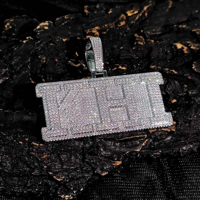 Bijoux Hip Hop personnalisés pour hommes, pendentif en diamant glacé, lettre, numéro, nom, logo initial, haute qualité, Bling uto AAA CZ