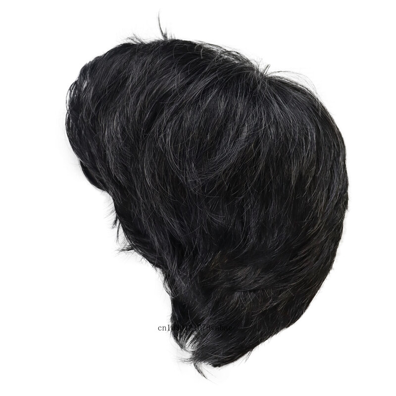 Parrucca da uomo tagli di capelli corti fibra sintetica Mix nero colore Wihte vecchie parrucche maschili Cosplay Costume di Halloween festa di carnevale capelli morbidi