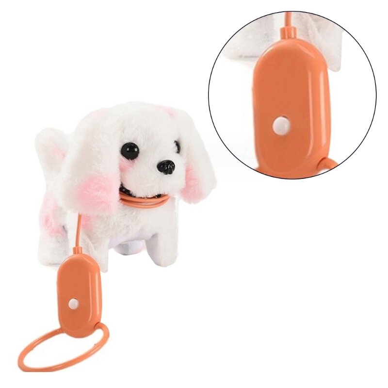 Jouet électrique pour chien qui aboie, animal compagnie interactif qui marche avec laisse, jouet en peluche pour enfants