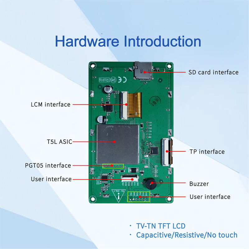 ขายร้อน DWIN 4.3นิ้ว480x27 2 LCD TFT จอแสดงผล HMI สมาร์ทหน้าจอต่ำราคา