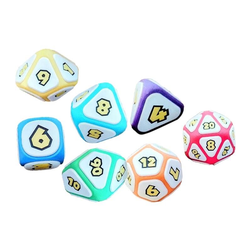 7Pcs Polyhedral Dices Set Bar Toys Classroom Accessories Table Games D4-d20
