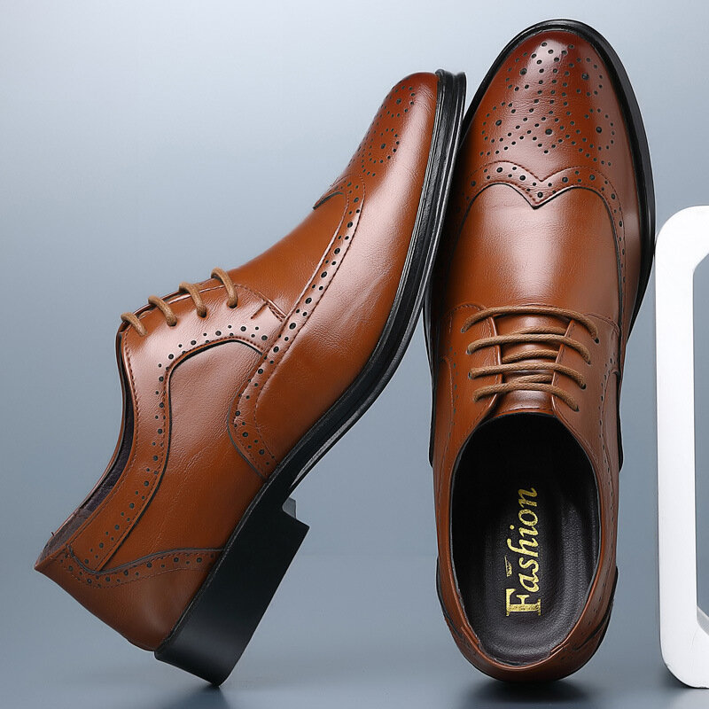 Handcrafted masculino oxford sapatos genuíno couro de bezerro brogue vestido sapatos negócios clássicos sapatos formais homem