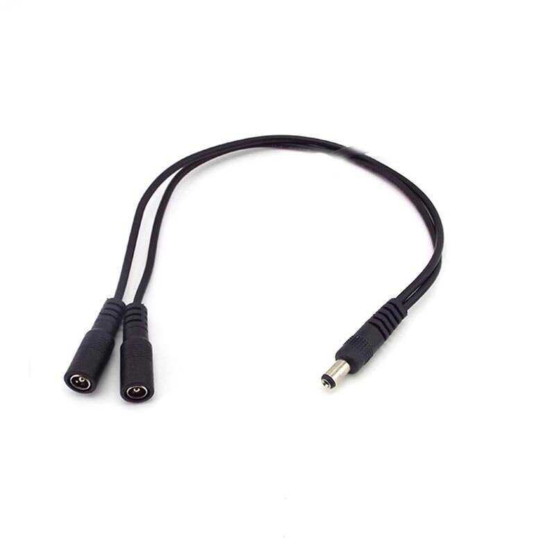 1 męski na 2 żeńskie złącze wtykowe wtyczka DC kabel rozdzielacza mocy na listwa oświetleniowa LED CCTV zasilacz 5.5mm * 2.1mm Adapter