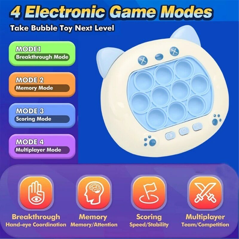 Handheld Console Puzzelspel Elektronische drukknop Speelgoed Decompressie Push Bubble Game Speelgoed Kantoor Kinderen Angst