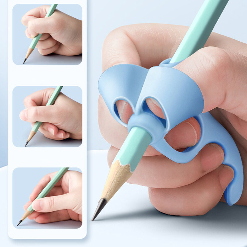 10ชิ้นอุปกรณ์จับอุปกรณ์ช่วยเขียนที่ฝึกการจับปากกาเครื่องมือแก้ไขท่าทางสำหรับเด็กหัดเขียน