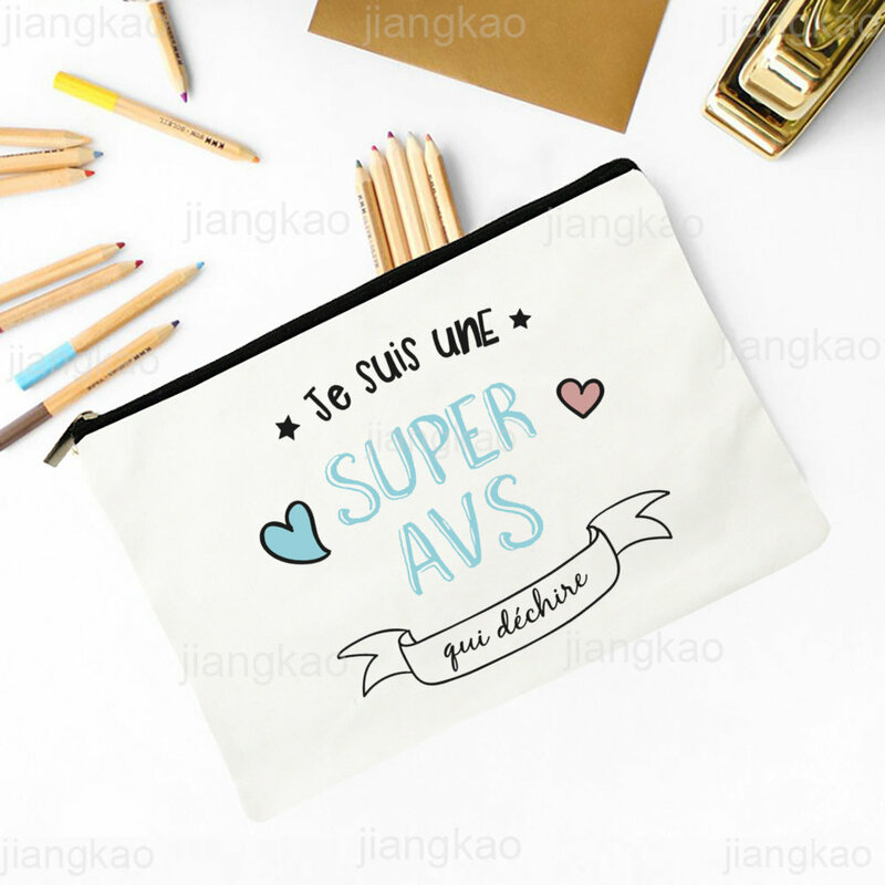 Super Avs Impresso Maquiagem Bag para Mulheres, Cosmetic Zipper Pouch, Travel Toiletry Organizer, Escola Lápis Sacos, Presentes, Necessidades