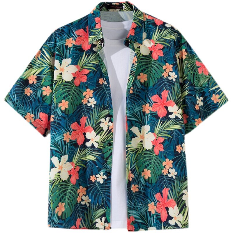 Chemise hawaïenne à manches courtes pour hommes, mode de rue, impression de dessin animé, chemises d'été décontractées, plage, Y-At, 03