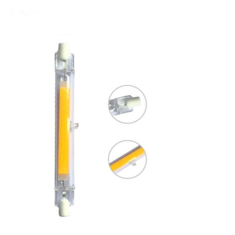 Ampoule LED COB à tube de verre R7S, 78mm, 118mm, haute puissance, lampe à maïs R7S, J78, J118, remplacer la lumière halogène, AC 110V, 220V