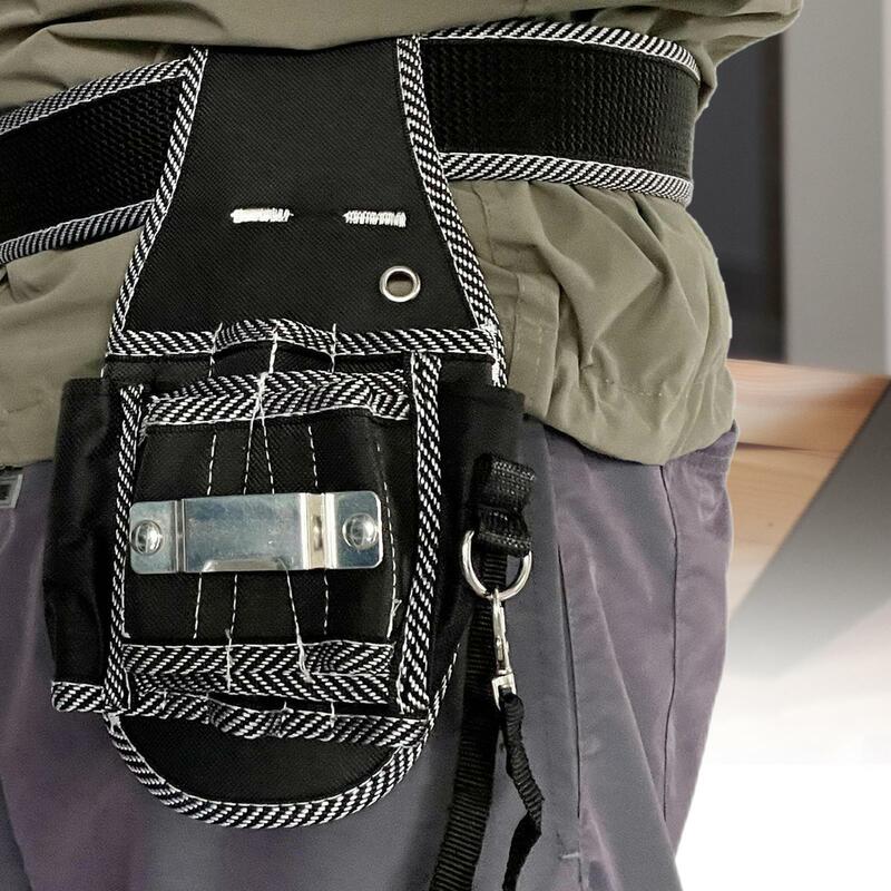 Tas peralatan pinggang saku dengan sabuk portabel, tas alat pinggang tukang listrik untuk tukang kayu konstruksi mekanik pertukangan rumah DIY