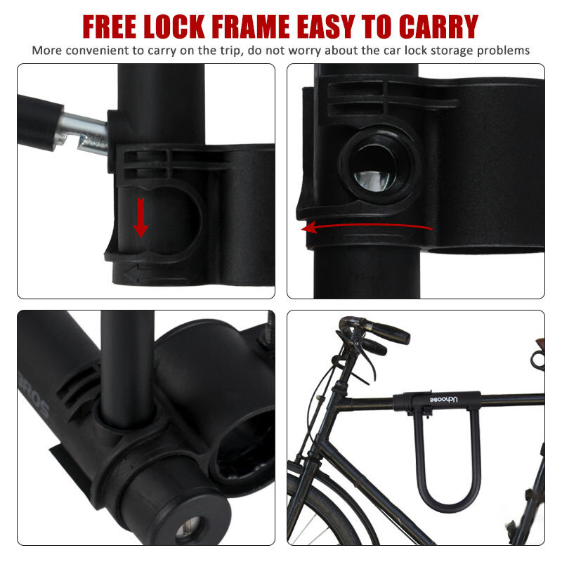 Anti Theft Convenient Motorcycle Accessories Security Lock Reinforced With Key Anti Theft Lock U-shaped Bicycle Motorbike Lock
