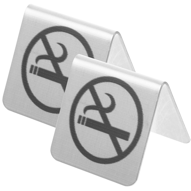 Table Cards No-smoking Sign Board Indoor No-smoking No-smoking Indicator Prohibited Smoking Sign Stainless Steel Table Sign