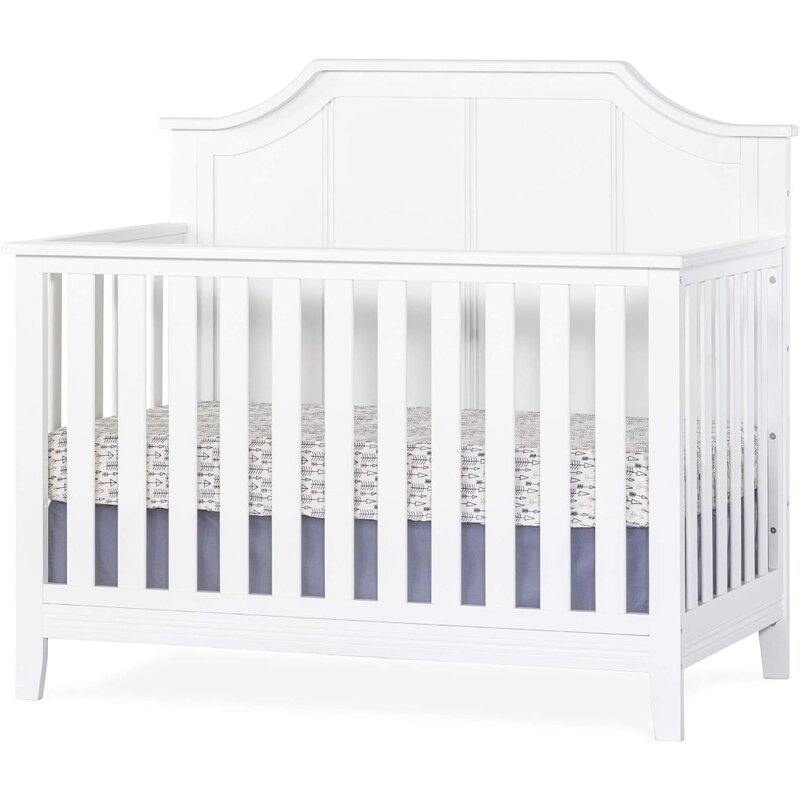 Child Craft Rylan 4-in-1 Convertible Crib, Baby Crib Converts to Day Bed, Toddler Bed and Full Size Bed, 3 Adjustable Mattress