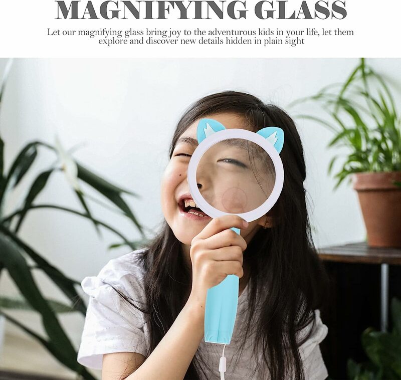 Ручное нескользящее увеличительное стекло 5X-10X для детей, милая мультяшная лупа для наблюдения за животными, научная игрушка для детского сада