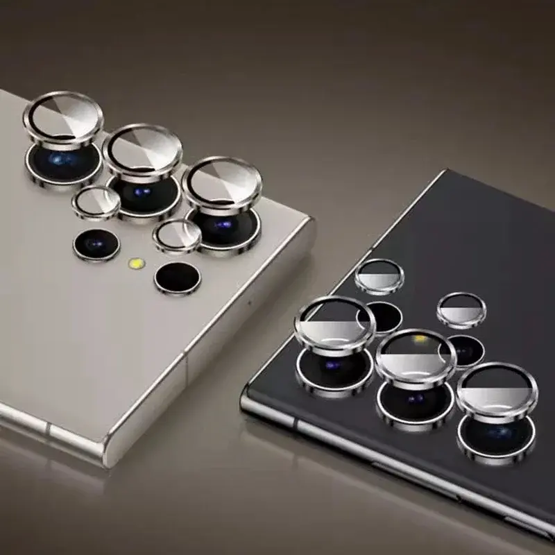 Camera Lens Anel De Vidro para Samsung Galaxy S24 Ultra, S24 Plus, Protetor De Tela, Cor Original, Metal Cap Case, Protetor