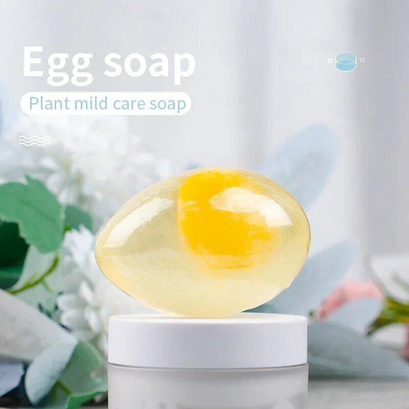 Jabón de huevo de colágeno orgánico Natural, barra de jabón de baño hecha a mano con colágeno, 80g, Savon, Eclaircissant Sabun