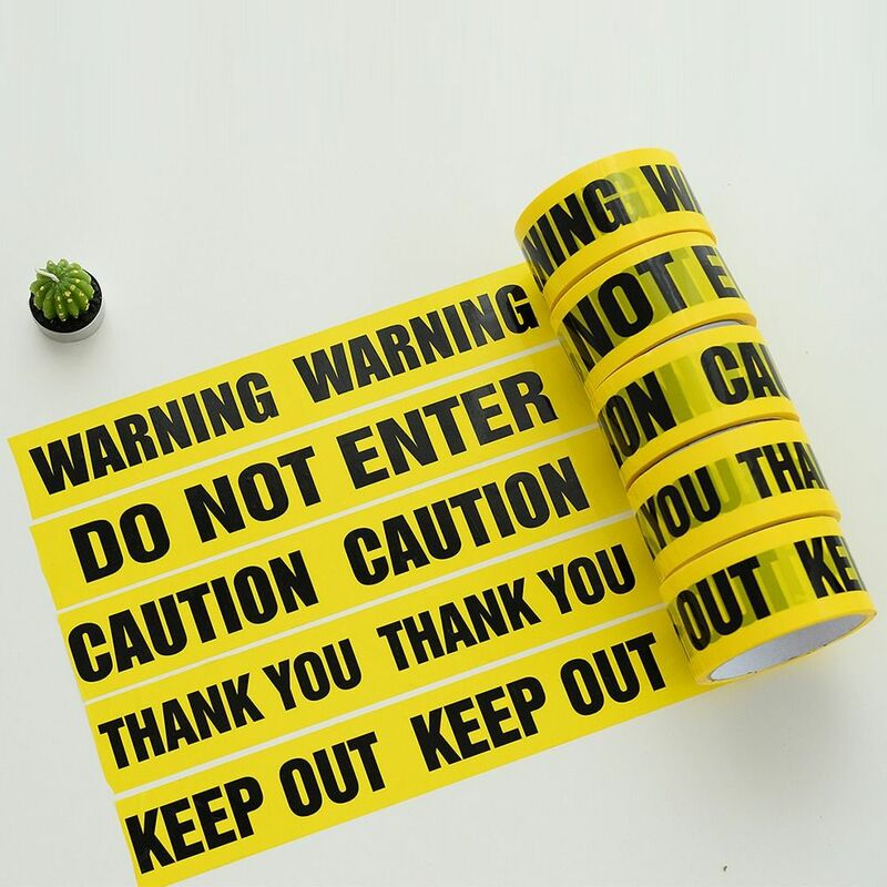 위험 식별 경고 테이프, 블랙 문자 노란색, 4.8cm x 25m, 입력 안 함, 고맙습니다, 사인 테이프, 파티 장식