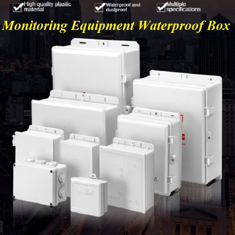 Equipo de monitoreo, Caja impermeable para exteriores, caja de energía eléctrica, caja de plástico ABS, impermeable, sellada, caja de cable de unión