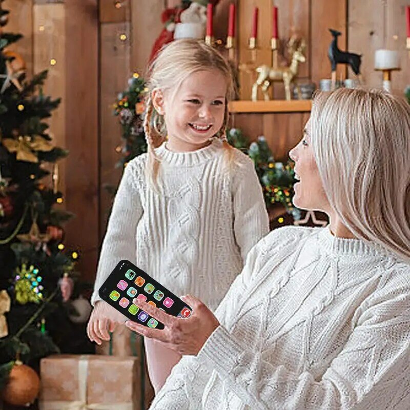 Simulação Touch Screen Phone Toy com luzes e som para crianças, Telefone LED interativo, Fake Learning, Brinquedo do telefone celular
