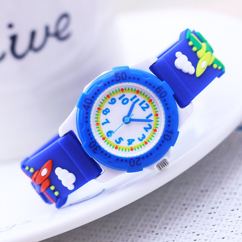 Mężczyzna dzieci chłopcy dziewczyny obracające tarcze fajne samolot bojowy 24-godzinne zegarki kolorowe cyfrowe silikonowe zegarek zapobiegają pękaniu