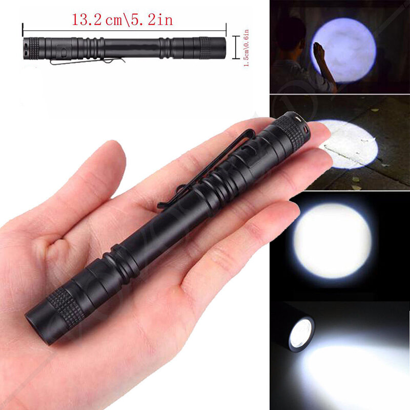Portable Mini LED Flashlight Waterproof Pen Light Self-defense Pocket Torch Camping Emergency Outdoor Walking Keychain Lantern