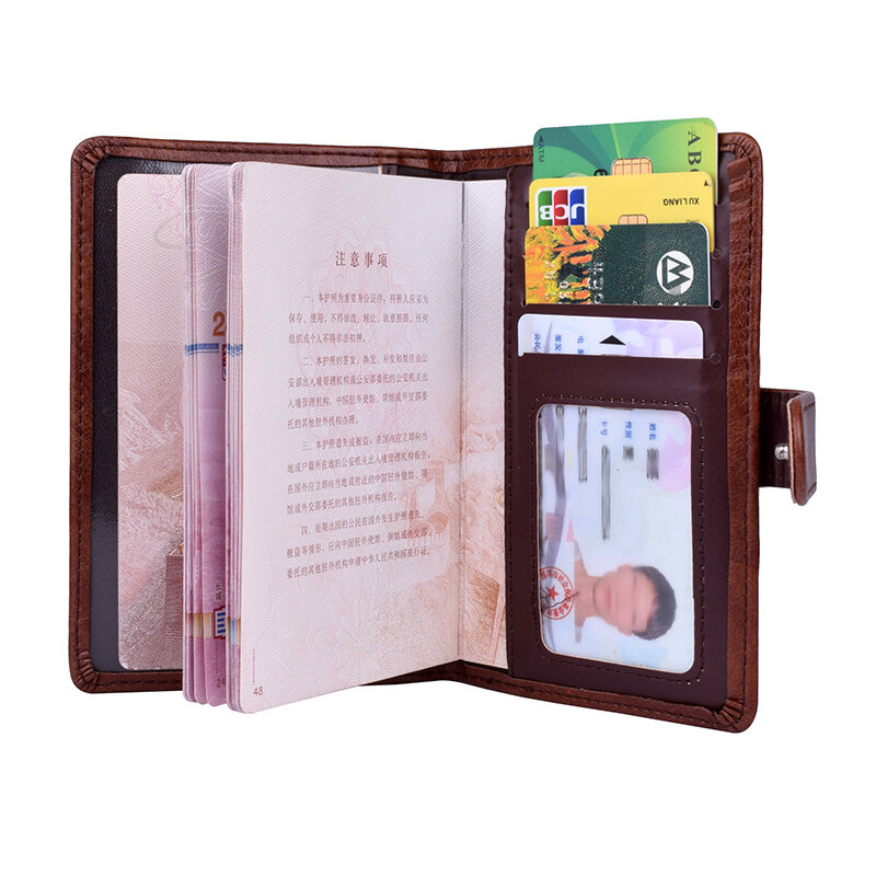 Hot Travel dompet kulit sampul tempat paspor pengait pria wanita paspor untuk tempat kartu kantong dokumen нes