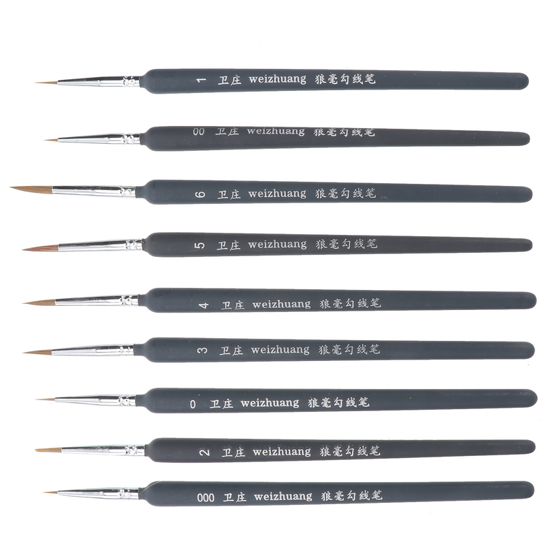 Pennello professionale lupo penna per pittura Fine set di pennelli per capelli in Nylon pittura per dettagli linea di disegno pennello per penna forniture artistiche A45