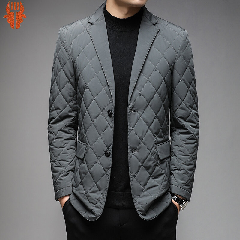 2023 Spring and Autumn Men's Blazer Luxury Solid Color Single Breasted Casual Man Coats Down Male Daily Casual Jackets