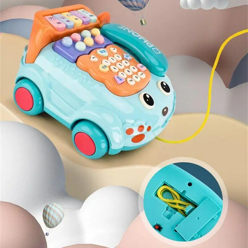 Téléphone portable fuchsia amusant et mignon, jouet de simulation, puzzle facile à utiliser, éducation précoce, musique