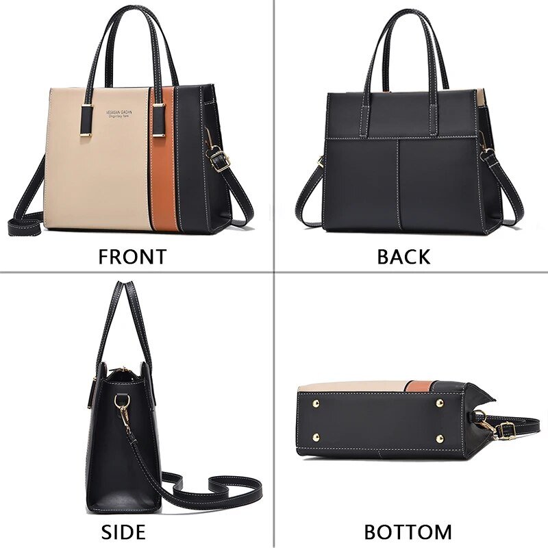 Женская Лоскутная сумка с регулируемым ремешком и ручками, вместительные тоуты на плечо, модные сумочки через плечо, подарок для работы