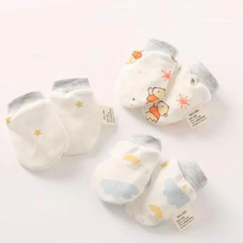 Gants en coton anti-rayures pour bébé, mitaines de protection du visage, unisexe, garçon, fille, nouveau-né, accessoires, 0 à 3 mois