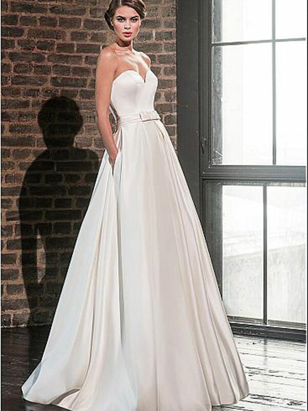 Vestidos de casamento com bolsos, mangas compridas, vestidos de noiva elegantes, vintage, personalizar o robe, 2022