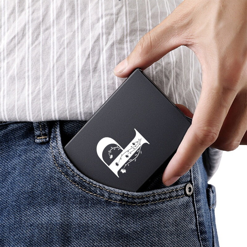 도난 방지 ID 신용카드 홀더 Porte Carte 얇은 알루미늄 금속 지갑 포켓 케이스 은행 신용 카드 지갑