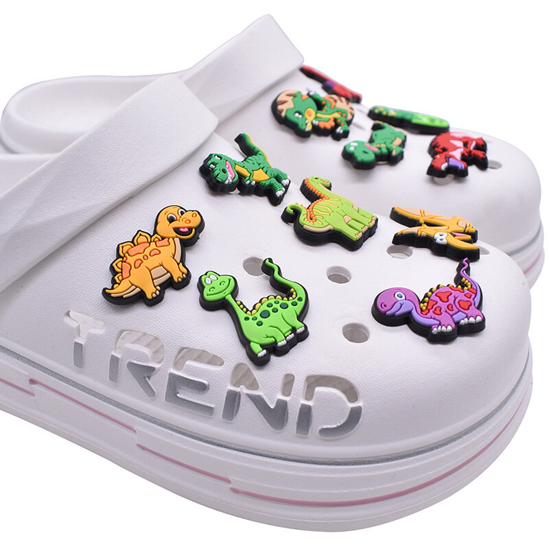 PVC lovely Dinosaur garden beach shoe buckle charms accessories decorations for sandals sneaker clog party kids birthday gift