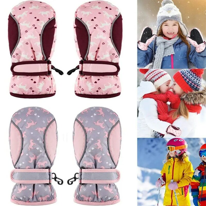 Zagęścić ciepłe wiatroszczelne wodoodporne zimowe rękawiczki z długimi rękawami jazda na zewnątrz rękawice narciarskie dla dzieci Snow Snowboard