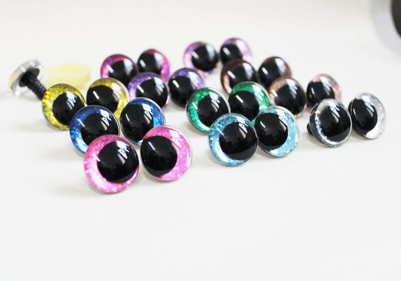 10 par nowa lalka oczu 3D komiczne okrągły brokat zabawki oczy z OPTION-B11 koloru pralki
